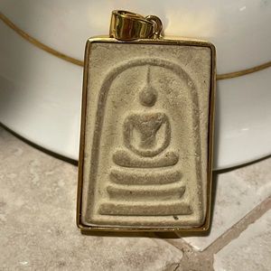 Buddha pendant with sterling over 18k gold